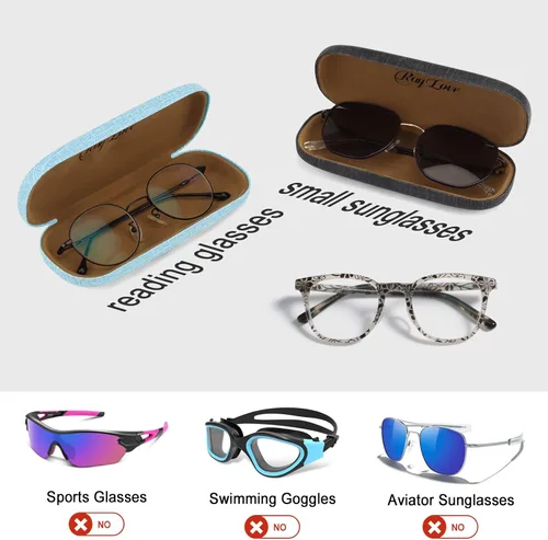 Vista 3 de RayLove Paquete de 3 fundas rígidas para lentes de lectura grandes