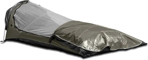 Vista 2 de AquaQuest Hideaway Bivy Stealth Compacto de un solo polo impermeable transpirable con malla mosquitera para caza, senderismo, camping, verde oliva