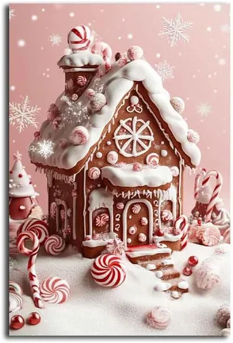 Vista 9 de MNFGMH Arte de pared de muñeco de nieve de Navidad, impresión en lienzo de vacaciones de invierno, imagen pintura de Navidad, regalo festivo
