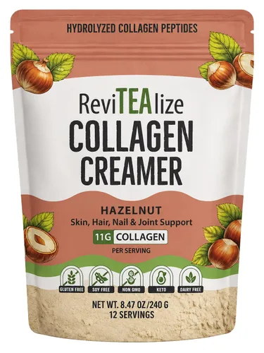 Vista 8 de ReviTEAlize - Crema de colágeno para café, té y otras bebidas, crema sin lácteos con péptidos de colágeno bovino alimentados con pasto y aceite MCT