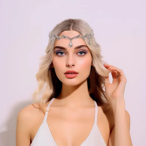 Vista 8 de JeVenis Diadema de corona de elfo de hada, gargantilla de hada, puños de orejas de elfo, accesorios de disfraz de elfo de hadas para Halloween