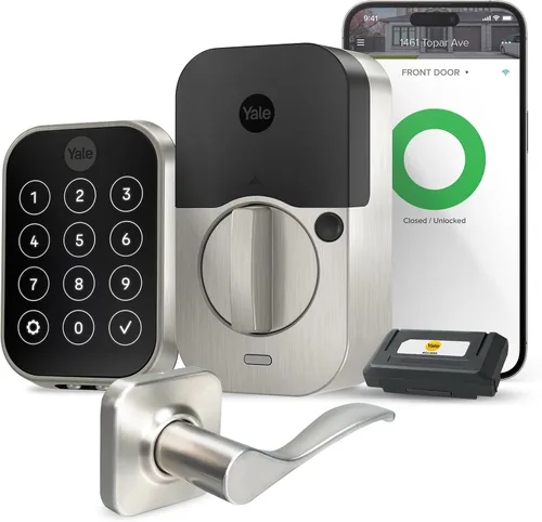 Vista 9 de Yale Assure Lock 2 Pantalla táctil sin llave con Wi-Fi y palanca Norwood en gamuza negra Negro