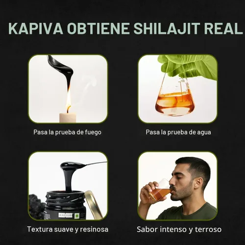 Vista 5 de Kapiva Resina de Shilajit 100% Auténtica del Himalaya (30gmx2), Alta Potencia para Hombres y Mujeres Más de 80 Minerales Traza, Hasta 70% de Ácido
