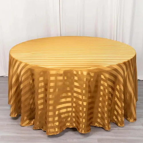 Vista 19 de Efavormart - Mantel redondo de satén a rayas blancas y negras de 120 pulgadas sin costuras para decoración de bodas, fiestas, eventos Negro