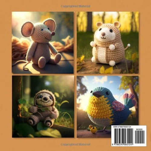 Vista 2 de Libro De Ilustraciones De Ganchillo Amigurumi De Animales Para Adultos Libro De Imágenes Para Adultos Con Demencia Y Alzhéimer Libro De Actividades