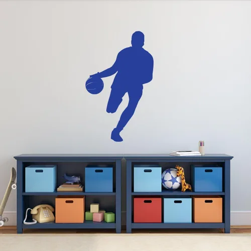 Vista 3 de Basketball Player Vinyl Wall Decal With Custom Personalized Name Boys Room Decoration