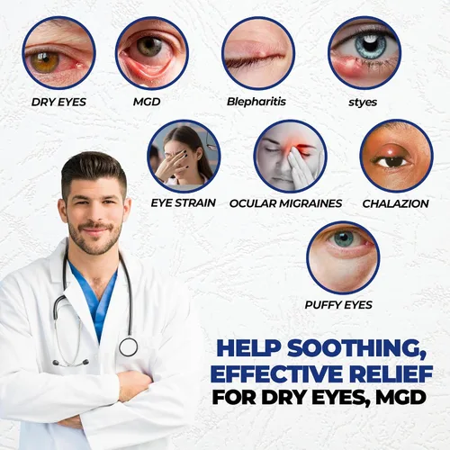 Vista 6 de UNCLOG - Máscara térmica para ojos secos para comodidad de ojos secos, terapia cálida controlada suave, compresa cálida reutilizable con enchufe