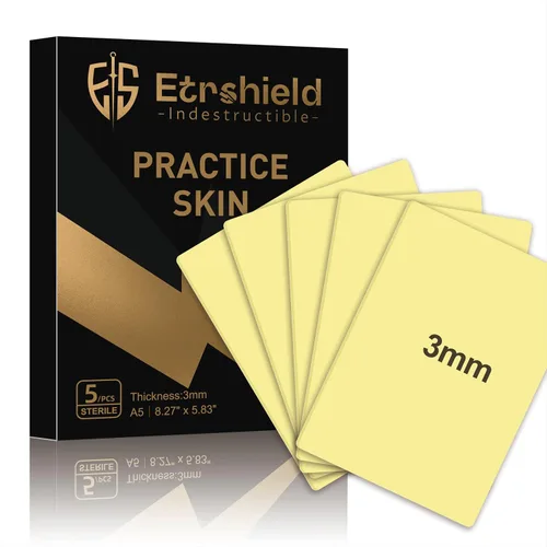 Vista 7 de 5pcs 0.118 in Grueso Tatuaje Práctica De La Piel De Silicona Para Tatuaje Color piel