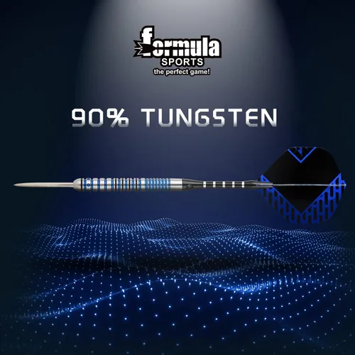 Vista 4 de Formula Sports Juego de dardos de punta de acero al 90% tungsteno, juego de puntas de metal profesionales disponibles en 0.74 oz/0.78 oz/0.81