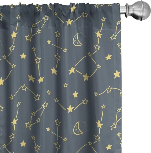 Vista 38 de Lunarable Cortinas para ventana para mascotas, divertidos personajes de gatos, estilo artístico, gatitos juguetones, animales peludos, decoración