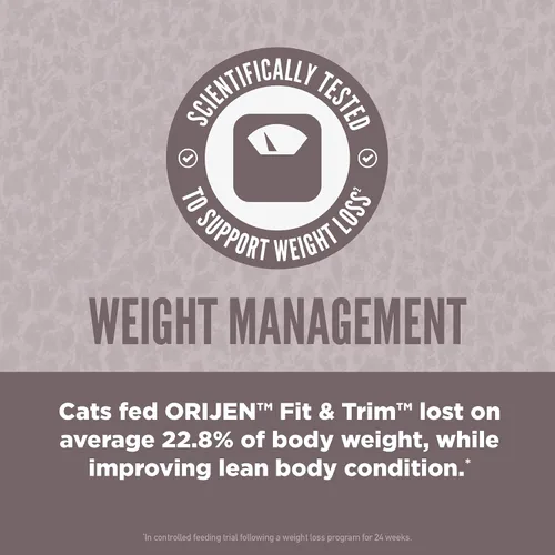 Vista 5 de ORIJEN Fit & Trim - Comida seca para gatos sin granos, altas proteínas, premium, bolsa de 4 libras