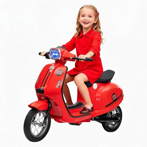 Vista 9 de Motocicleta eléctrica para niños de 24 V, juguete de paseo de 350 W Beige
