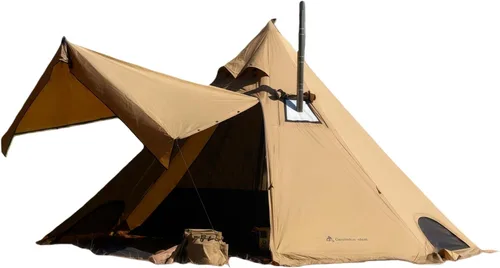 Vista 7 de Dandelion Shell 4 Season Hot Tent with Stove Jack for 1–6 Person