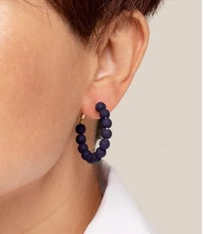 Vista 3 de ZENZII Aretes de aro de cuentas de moda bohemios circulares redondos aretes elegantes colgantes para mujeres y niñas
