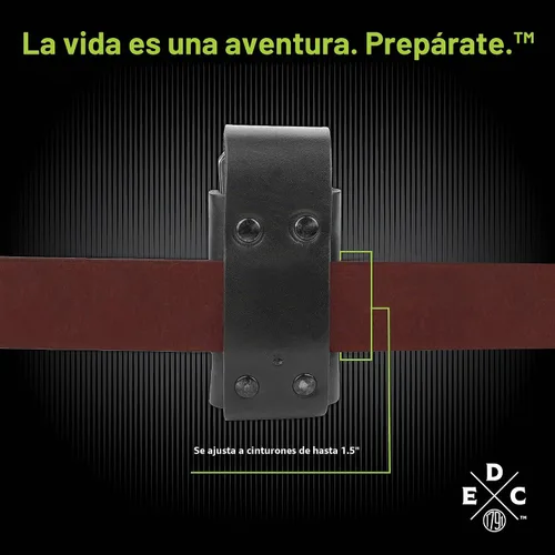 Vista 3 de Funda multiherramienta, cuero americano, bolsa multiherramienta para cinturones, funda multiherramienta con broche, compatible con multiherramientas