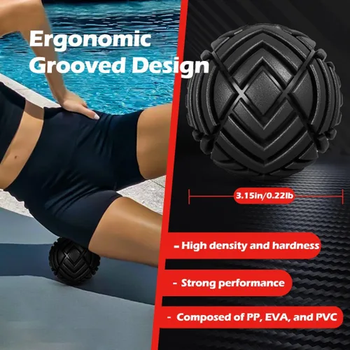 Vista 3 de TETOP - Pelota de masaje muscular de fitness, 3.15 pulgadas, pelota de terapia para masaje de punto de activación, bola de punto de gatillo para Azul