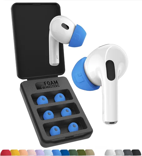 Vista 18 de Foam Masters - Almohadillas de espuma viscoelástica ultra premium para AirPods Pro de 1ª y 2ª generación 3 pares Nueva versión Ajuste seguro