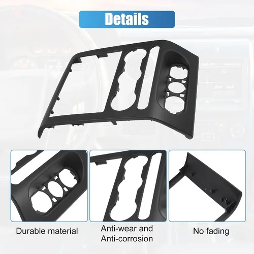 Vista 6 de uxcell Panel de cubierta de la moldura central del panel de instrumentos frontal para Ford F-150 2004 2005 2006 2007 2008 Cubierta de panel
