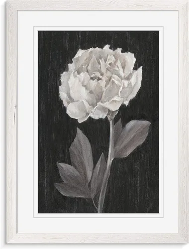 Vista 36 de Renditions Gallery- Lienzo enmarcado con flores blancas y negras Flores blancas y negras 1 juego/marco negro