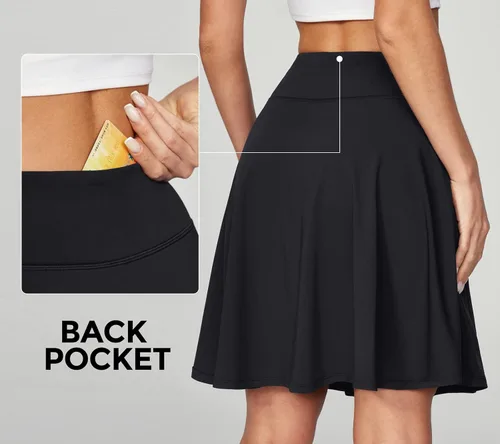 Vista 4 de IUGA Faldas pantalón de 20 pulgadas hasta la rodilla para mujer con bolsillos, falda de tenis de cintura alta, faldas de golf para mujer, casuales