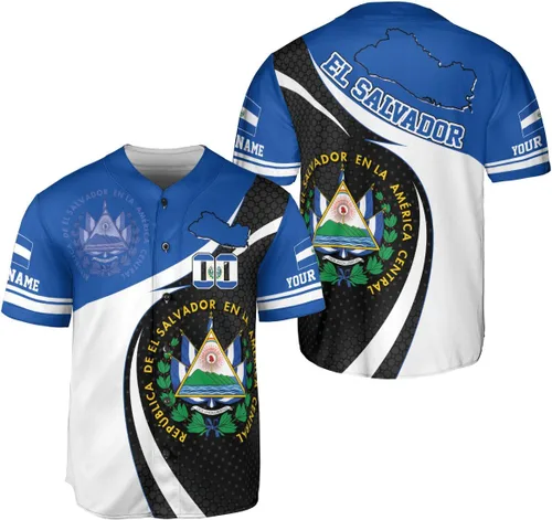 Vista 15 de Camiseta de béisbol de El Salvador personalizada,Camiseta personalizada con la bandera salvadoreña,Orgulloso Jersey Salvadoreña,Jersey del orgullo