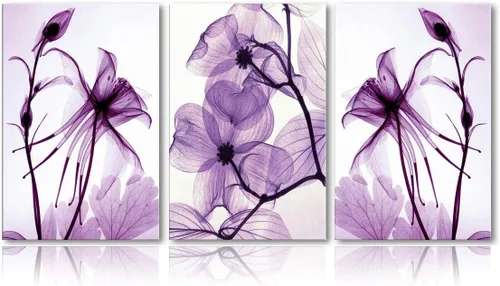 Vista 8 de Lienzo de pared para sala de estar, diseño de rosas blancas y negras, color azul, listo para colgar