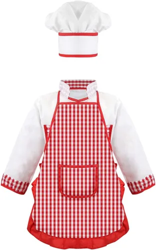 Vista 7 de Jeowoqao Conjunto de disfraces para niños, juego de rol para niños, 11 piezas, traje de pirata, chef, trabajador de construcción, disfraz de policía