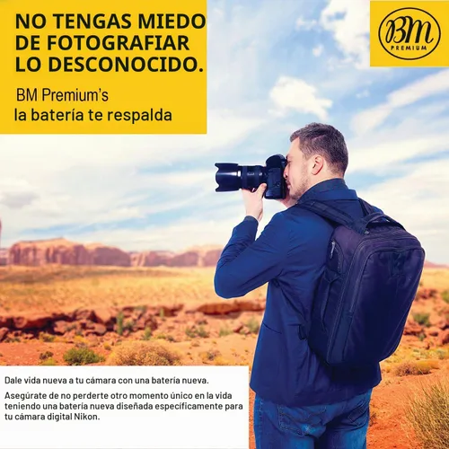 Vista 7 de BM Premium Batería EN-EL14A para Nikon D3100, D3200, D3300, D3400, D3500, D5100, D5200, D5300, D5500, D5600, DF, Coolpix P7000, P7100, P7700 Digital