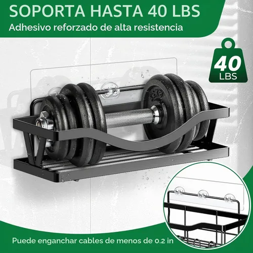 Vista 2 de Paquete de 4 ganchos adhesivos de repuesto para regadera Paquete de 4 ganchos transparentes