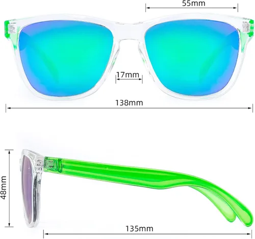 Vista 3 de Gafas de sol para mujer UV400 espejadas, apto para exteriores, vacaciones, conducción