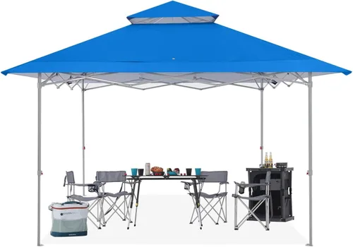Vista 9 de ABCCANOPY - Tienda de campaña con toldo de 10 x 10 con 4 paredes laterales extraíbles y bolsa enrollable, 4 bolsas de peso y red de 10 pies y media