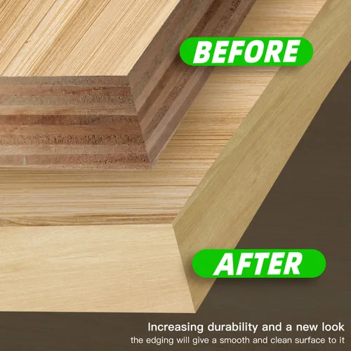 Vista 3 de YANYE Bandas de borde de abedul, rollo de 3/4 pulgadas x 50 pies de chapa de madera real bandas de borde pre-pegadas flexibles, bandas de cinta