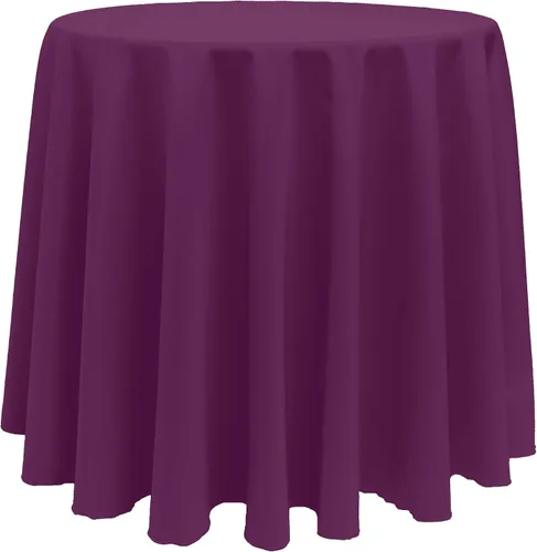 Vista 37 de Ultimate Textile Mantel redondo de lino de poliéster de 132 pulgadas, color rojo festivo