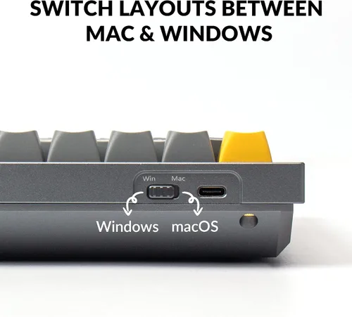 Vista 6 de Keychron Teclado mecánico personalizado Q7 70 de diseño QMKVIA macro programable con interruptor rojo Gateron G Pro intercambiable en caliente