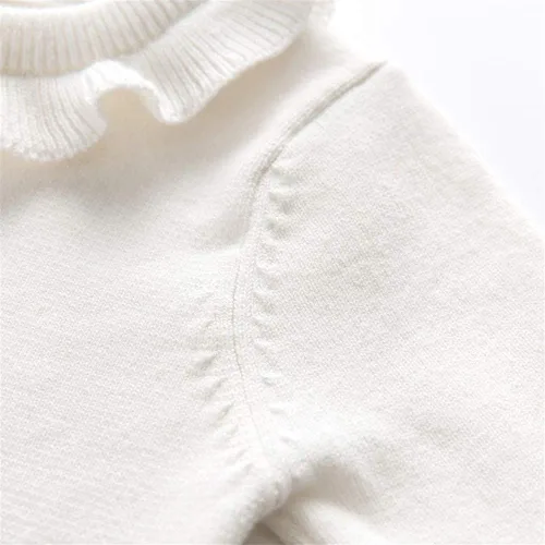 Vista 5 de Suéter de punto con cuello redondo para niñas y bebés, ropa de invierno