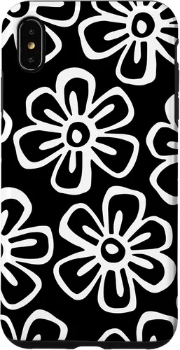 Vista 7 de Funda para iPhone 12 Mini con diseño de flores silvestres en blanco y negro