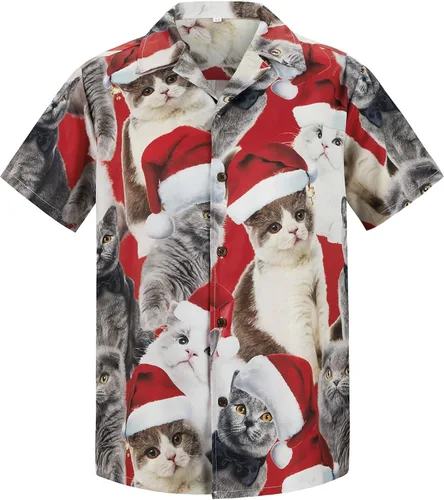 Vista 102 de Camisa hawaiana para hombre, con estampado floral, cómoda, con botones, casual, manga corta, ropa de playa para hombre