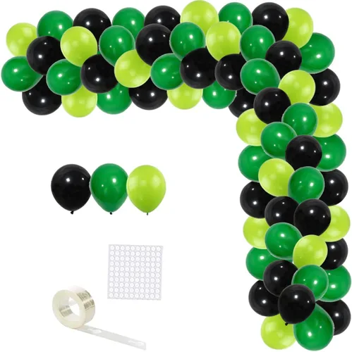 Vista 20 de Juego de globos de color azul real, negro y plateado metálico, 122 unidades, guirnalda de arco de globos azul real y negro para videojuegos