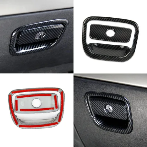 Vista 4 de crosselec Cubierta de interruptor de mango de caja de guantes de fibra de carbono para Dodge Durango 2011-2022 negro