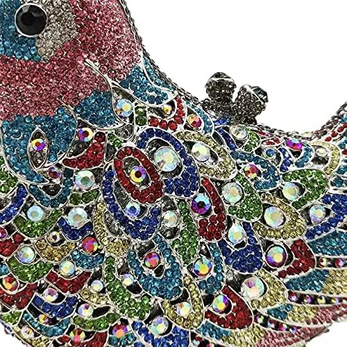 Vista 4 de Boutique De FGG Monederos de mano de cristal para mujer, elegante bolso de noche con diamantes de imitación, paloma de graduación, bolso de mano