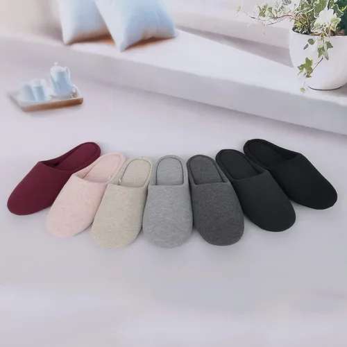 Vista 6 de ofoot Pantuflas de algodón lavables de espuma viscoelástica para mujer, para interiores, para dormir, para dormitorio, suela de goma antideslizante