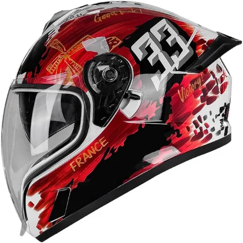 Vista 11 de Cascos de cara completa para hombre, color negro, para motocicleta, Street Bike Racing ATV con visera única, casco ligero retro de motocicleta