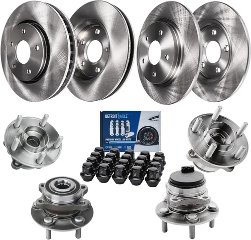 Vista 54 de Detroit Axle - Rotores de freno para Jeep Compass 2015-2022 Renegade 2016-2022 Fiat 500X 2016-2022, 2018, 2019, 2020, 2021. Reemplazo de rotores