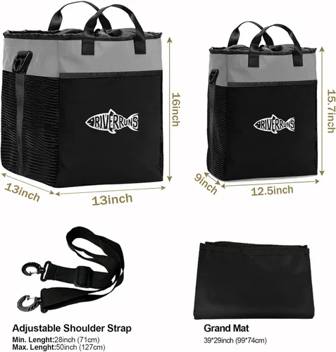 Vista 4 de Riverruns Bolsa para Vadeadores de Pesca y Caza con Malla Ventilada, Bolsa de Almacenamiento para Botas de Vadeadores para Senderismo, Camping