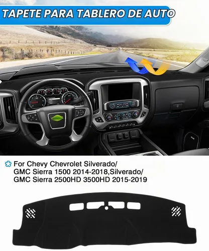 Vista 2 de CARTIST Cubierta de Tablero de Ajuste Personalizado para Chevy Chevrolet Silverado/GMC Sierra 1500 2014-2018, Silverado/GMC Sierra 2500HD 3500HD