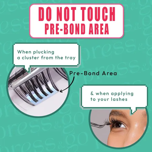 Vista 3 de i-ENVY Press&Go - Kit de pestañas autoadhesivas y aplicador, racimos de pestañas postizas sin pegamento, pestañas postizas de fácil aplicación, Glam