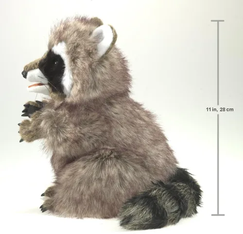 Vista 5 de Folkmanis - Marioneta de mano de mapache de peluche