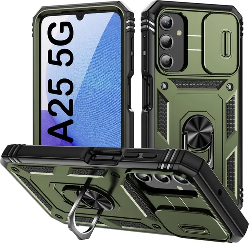 Vista 106 de PASNEW Funda militar para iPhone 13 Pro Max, cubierta de cámara deslizante y soporte de anillo de metal de 360°, carcasa rígida multicapa resistente