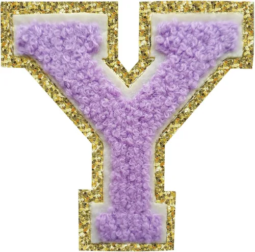 Vista 93 de 3Pcs Letter Patches Varsity Glitters Chenille,SPRT Iron on Blue Letter Patch,Alphabet Cloth Patch for Team Costume Decoration 3.1in Height S