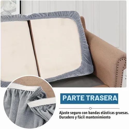 Vista 5 de H.VERSAILTEX Fundas de cojín de felpilla de colores mixtos para sofá, fundas suaves para sofá de 3 plazas, fundas elásticas para sofá de mascotas